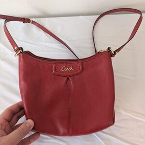 Vintage Dark Red Coach Crossbody Bag